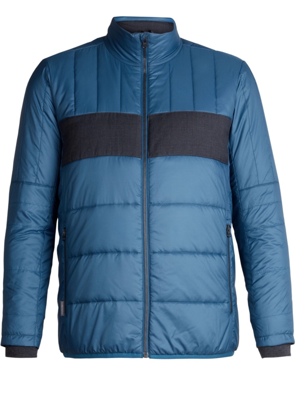 Icebreaker Mens Stratus X Jacket Prussian Blue Jet Heather and Grey Size Medium